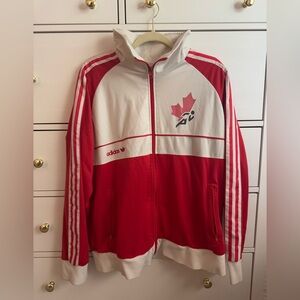 Vintage Adidas Canada Red and White Zip-Up Jacket